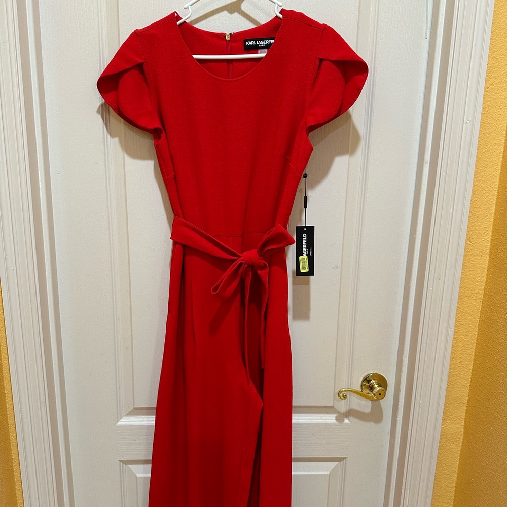 Karl Lagerfeld red jumpsuit